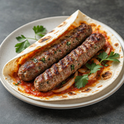 Люля кебаб в лаваше из свинины и говядины